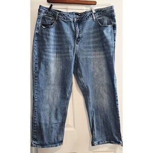 Fashion Nova Womens Plus Size 22 High Waist Straight Leg Jeans Medium Wash Denim